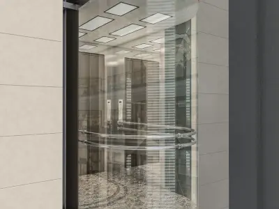 elevator elevators in modern building 3D model