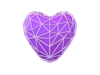 Stylish Heart V4 019 Low-poly 3D model