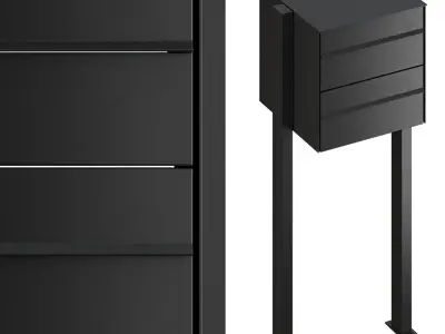 GOETHE overhead mailbox with newspaper compartment 3D model