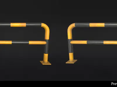 Steel Barriers - In-Game Ready  Low-poly 3D model