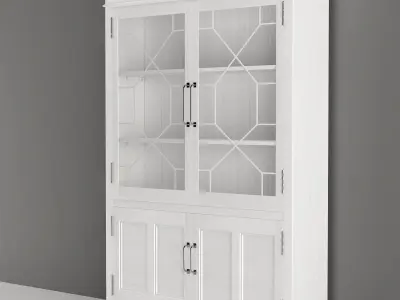 Display cabinet with glass doors 3D model