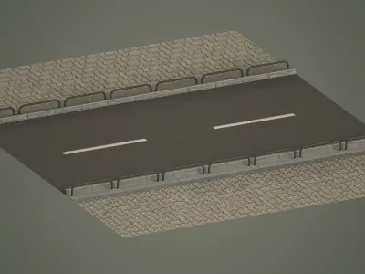 pack road low poly game ready pole board traffic sings city 3D model