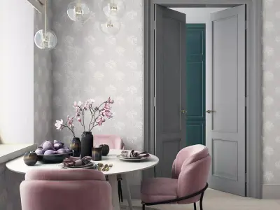 Silver Leaf Embossed Wallpaper  Texture