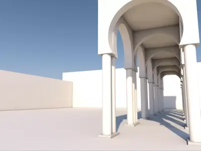 palace building with columns and arches 3D model purchase