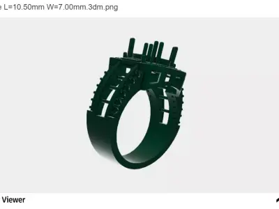Men Ring with an Oval Cut Center Stone 3D print model