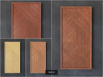 Wooden Wall Deco 3D Model Pack