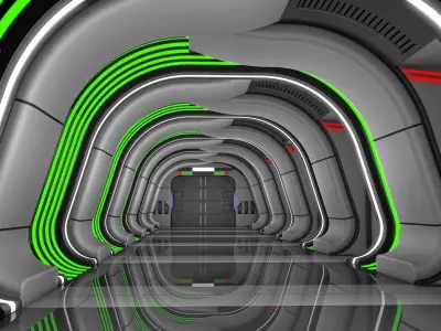 Sci Fi Corridor 3D model 105