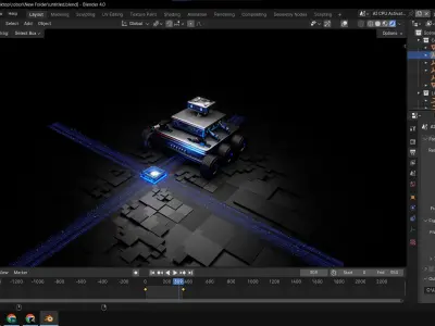 Futuristic Sci-Fi Robotic Vehicle with Glowing Particle Trails   3D model