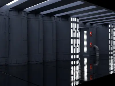 Set 7 - Death Star Hallway 1-12 scale Blackseries 3D Model Pack