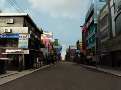 market bazaar street 2 road 3d model 3D model