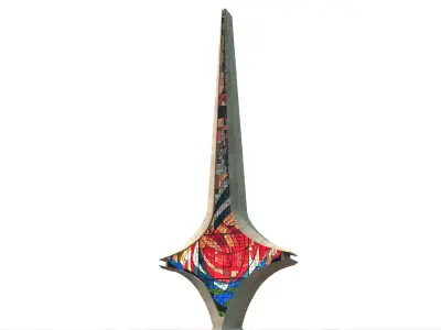 Damascene Sword Monument Damascus Syria 3D model