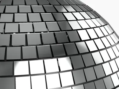 Mirrorball striped ball 3D model