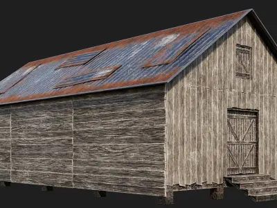 29-30-31-32 - Farm Buildings 4K PBR GameReady Low-poly 3D model