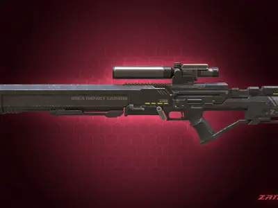 Sci-fi Sniper Rifle Low-poly 3D model