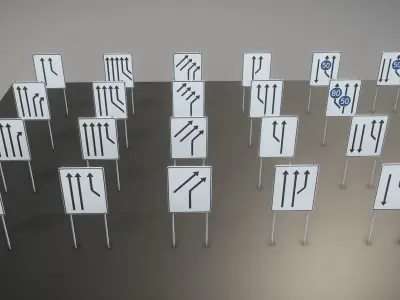 Trennungs Aufweitungs Zusammenfuehrungs-Tafeln Low-poly 3D model