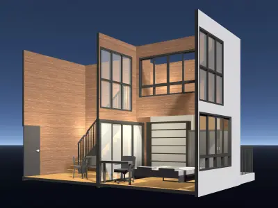 Apartment room in section cut 25-67 3D model