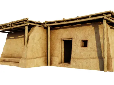 Sturdy Hut Low-poly 3D model