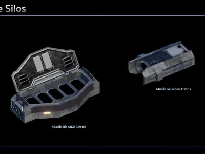 Spaceship Cruiser Modular Equipment Low-poly 3D model