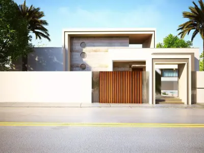 3D Model Modern Single-Story House Low-poly 3D model