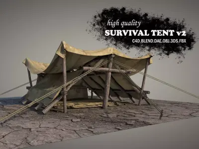 Survival Tent v2 3D model