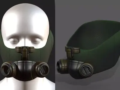 Gas mask respirator scifi futuristic 3d  Low-poly 3D model 29