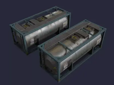 Container two containers Low-poly 3D model