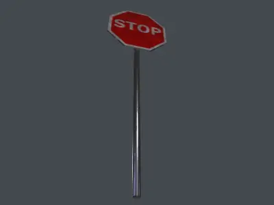 Stop Sign 3D Model Low-poly 3D model
