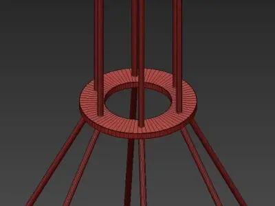 HEAVY circular chandelier with lights hanging from it 3D model