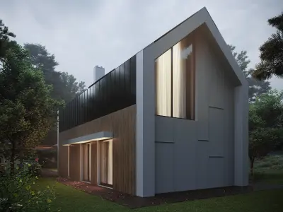 House in the woods Low-poly 3D model