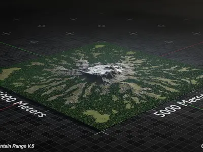 Volcano Mountain Range Version 5 3D model