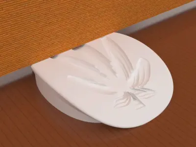A cannabis themed door stop 3D print model