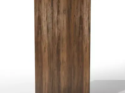 Modern Farmhouse Grooved Sliding Door Tall Storage Cabinet Low-poly 3D model