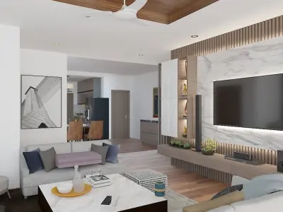 Living and Dining Interior Design - 1 3D model