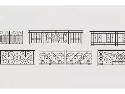Wrought iron railings 3D model