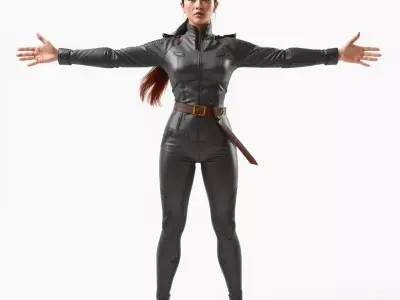 Futuristic Female Soldier Outfit Model Pack Low-poly 3D model