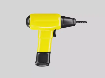 Cordless yellow drill screwdriver tool  3D model