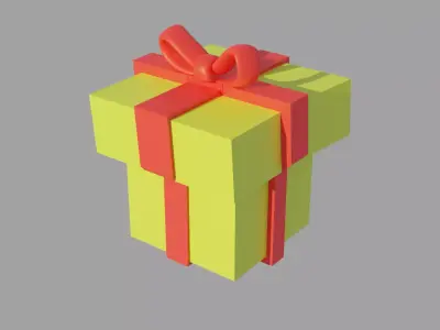 Decorative 3D Gift Box for Games and Animation Low-poly 3D model