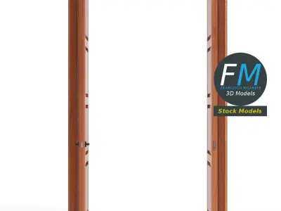 Tall wooden door 3D model