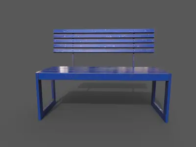 Street Bench Low-poly 3D model