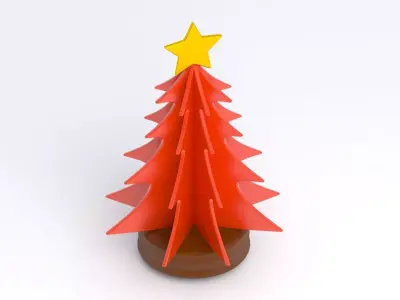 christmas tree table show piece Red 3D model