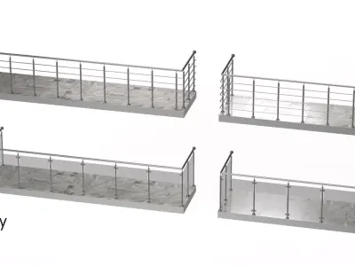 Balcony 4 pcs 3D model