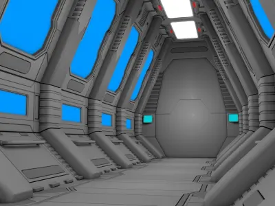 Sci Fi Corridor 3D model 98