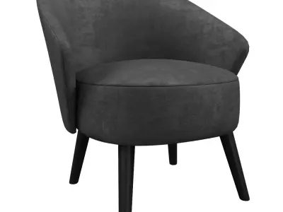 LOUNGE CHAIR WALDO ANTHRACITE 3D model