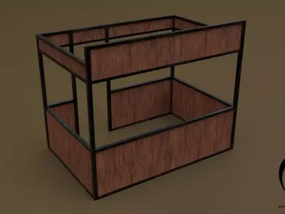 Stall stand 08 R Low-poly 3D model