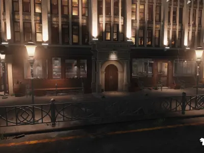 1900s Industrial Environment Low-poly 3D model