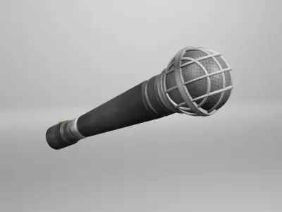 Microphone with stand Low-poly 3D model