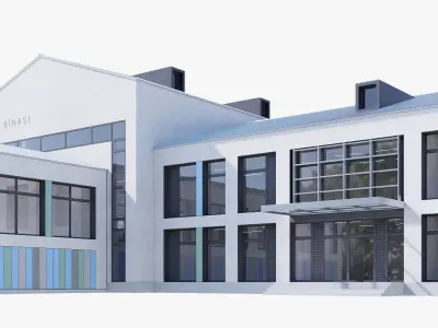 school Low-poly 3D model