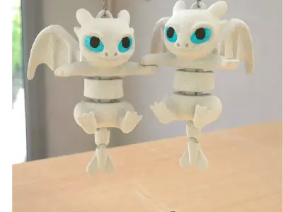 Toothless and light fury - Magentic Articulated 3D print model