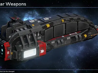 Spaceship William Kidd Pirate Transport Carrier Low-poly 3D model