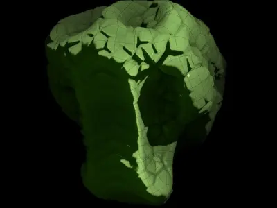 Alien Head Low - High Poly LOD Pack OBJ and FBX Low-poly 3D model